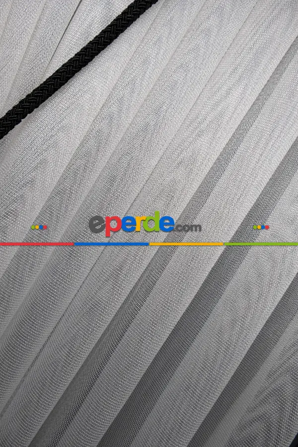 Monalisa Yalancı Kruvaze - Tülden Fon - Halat İle Yana Toplamalı Tül - Kordon Toplama Tül - Çift Veya Tek Kanat Toplama - Aksesuar İlave Ücretlidir - Kurşunlu Tül