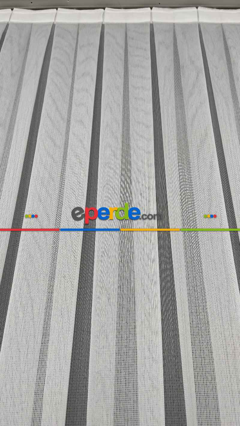 Premium Kalite Trend Perde Modelleri 2025-enine Kumaş Bantlı Dokuma Tül Perde 06