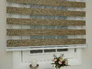 Lüx Bambu Zebra Perde Ahşap Görünümlü - Kahverengi- Kahve Venge