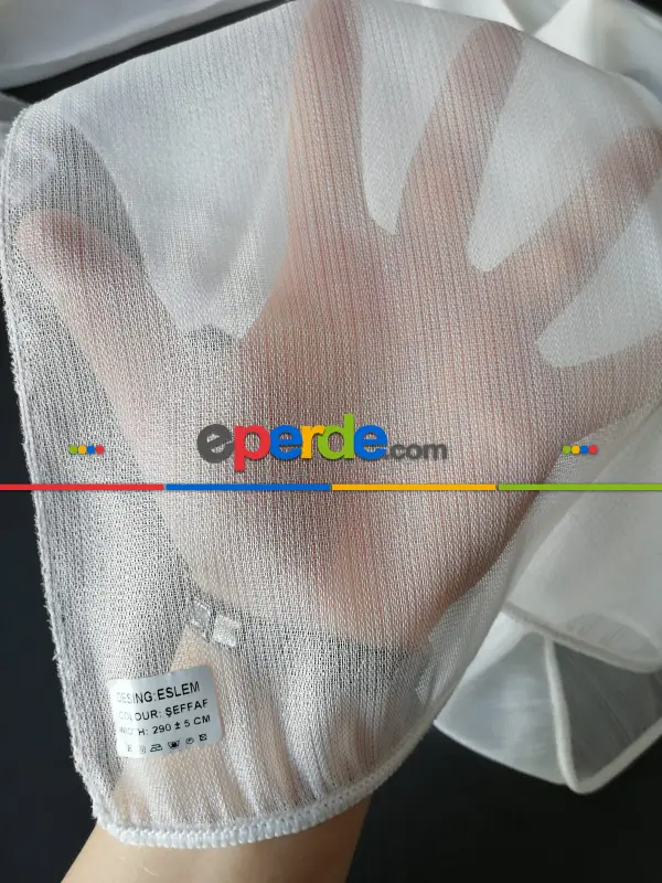 Ütü İstemeyen Düz Bambu Eslem - 2 Seçenekli Ekru / Şeffaf