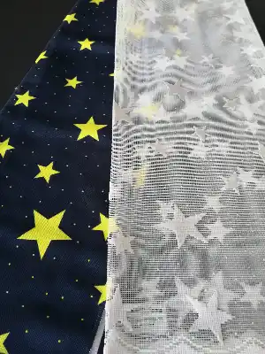 Roma Yıldız Çocuk Odası Tül - Beyaz