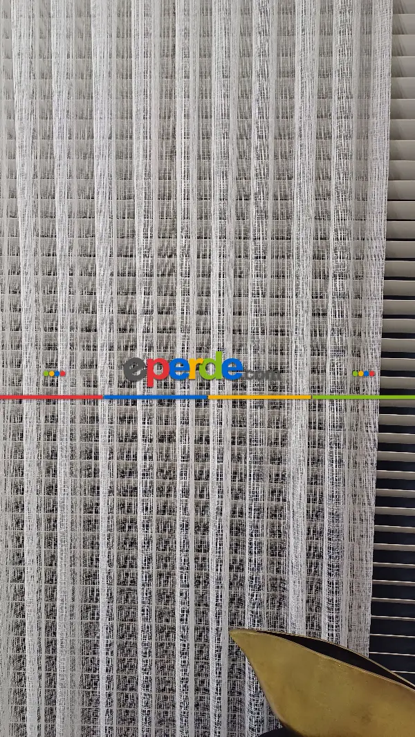 Avangard Tığ Örme Ekru Renk File Tül Perde