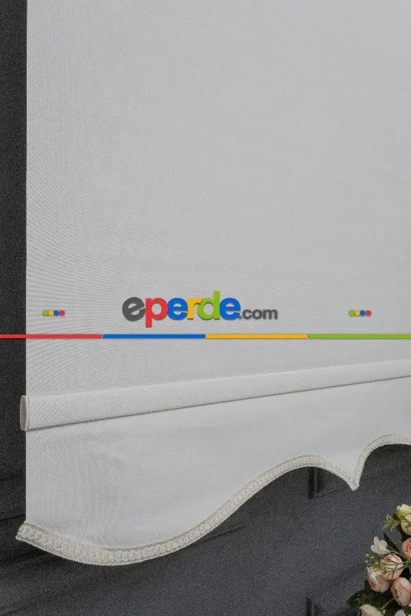 Mutfak Stor - Stor Perde Düz Pvc Mat Stor Güneşlik 1 Kalite Yıkanabilir Açık Krem