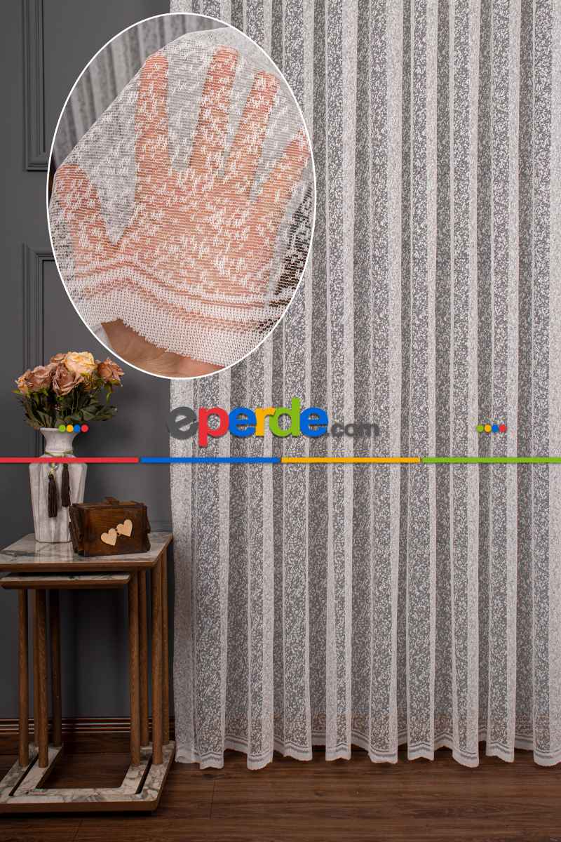 Salon Tül - Kar Desen Örme Tül Perde 1165