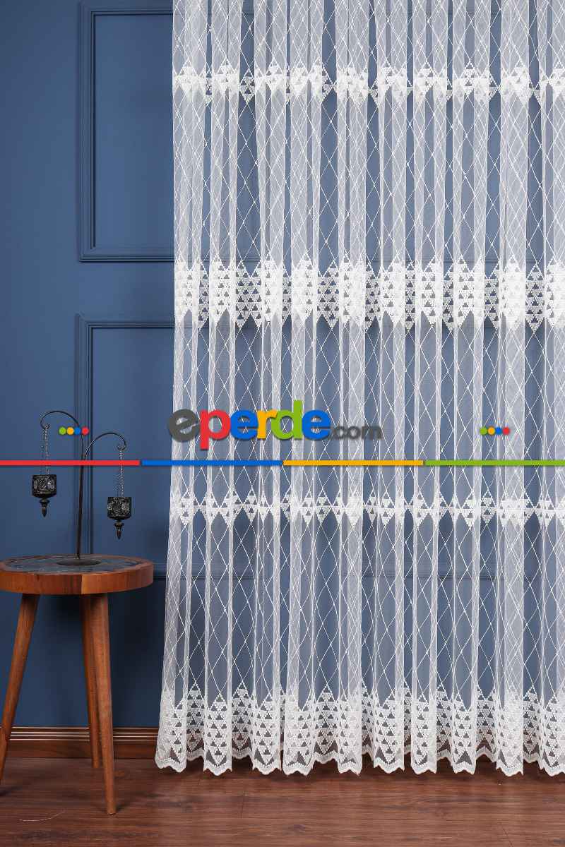 Salon Tül Modelleri - Brode İşlemeli Tül Perde Özel Seri 1117