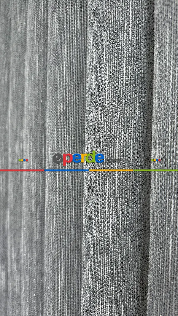 Mutfak Gri Şantuk Keten Tül Perde - Hafif Gümüş Simli - Ağır Gramajlı Premium