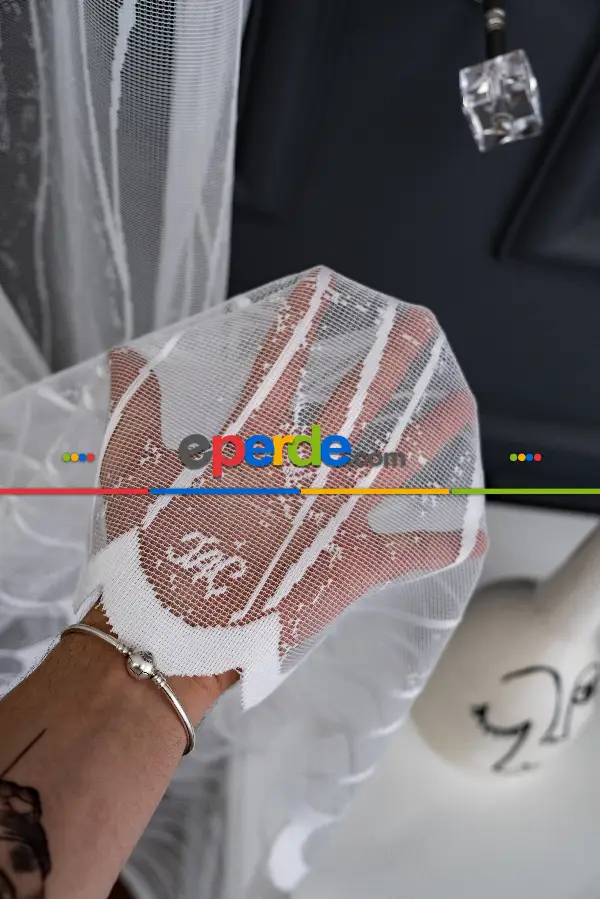 Taç Es S Modern Tasarım Taç Örme Tül Perde