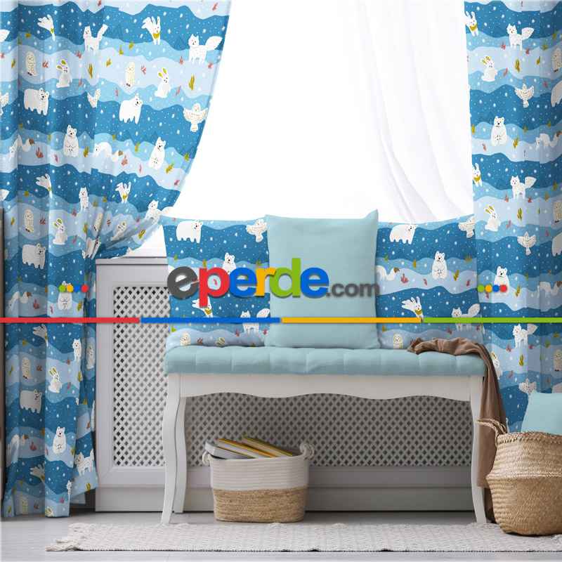 Çocuk Odası Fon Perde Evim 677 Kumaşı Kalındır Duck Bezi Değildir