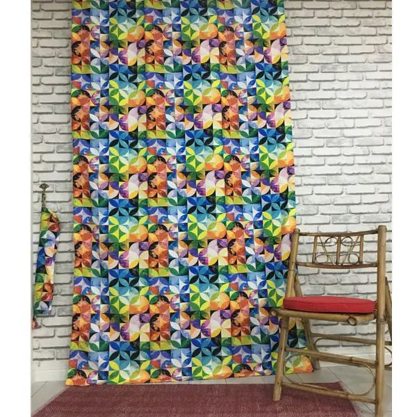 Pop-art Desenli Fon Perde Evm210 -p - Kumaşı Kalındır Duck Bezi Değildir.- Çok Renkli