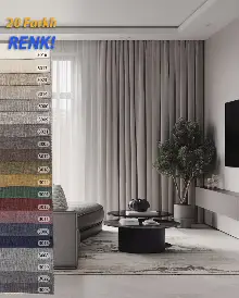 20 Renk Şönil Düz Fon Perde - Ağır Gramajlı Premium Kalite Serisi