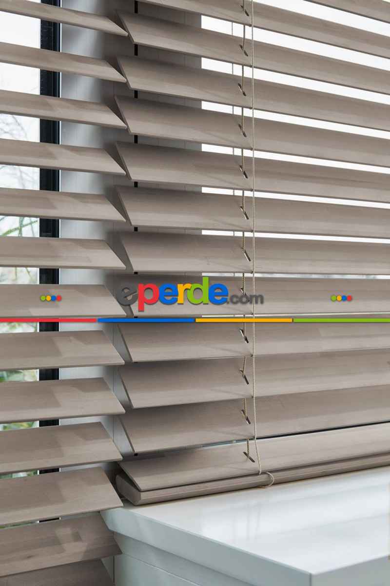 Mutfak 2025 Sezonu - 50 Mm Ahşap Görünümlü Jaluzi Perde - Alev Almaz - Sudan Etkilenmez