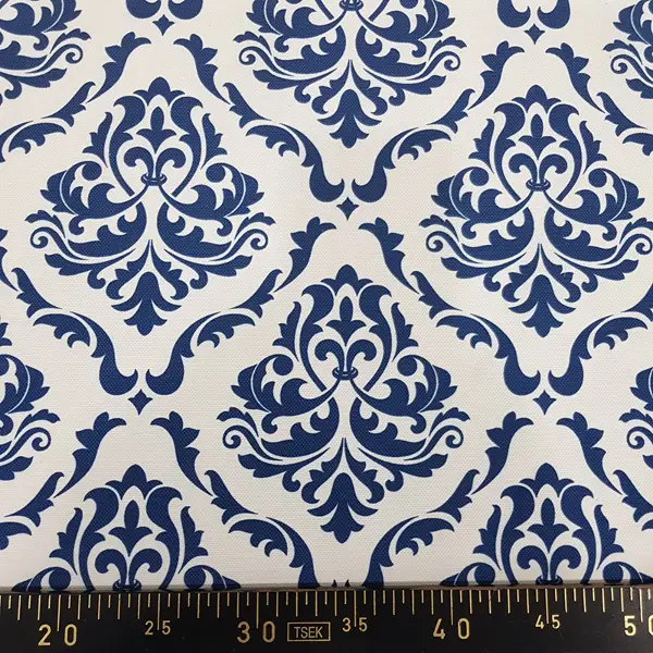 Salon - Etnik Desenli Fon Perde K415-2 Kumaşı Kalındır Duck Bezi Değildir- Mavi