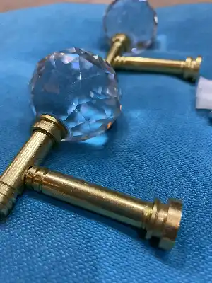 Gold Kristal Taşlı Camlı Parlak Pipo Renso Fon Perde Bağlama Aparatı 2 Adet