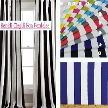 Renkli Çizgili Fon Perdeler Çoklu Renk Seçenekleri İle - Kumaşı Kalındır-renkler Kalıcıdır- Yeşil-Mavi-Gri-Füme-Antrasit-Kırmızı-Beyaz-Pembe-Pudra