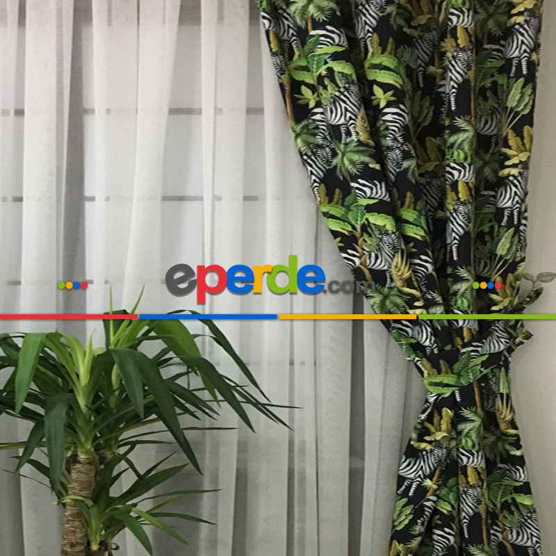 Zebra Desenli Fon Perde Evm740 Kumaşı Kalındır Duck Bezi Değildir- Siyah-Yeşil-Kahverengi-Beyaz-Krem