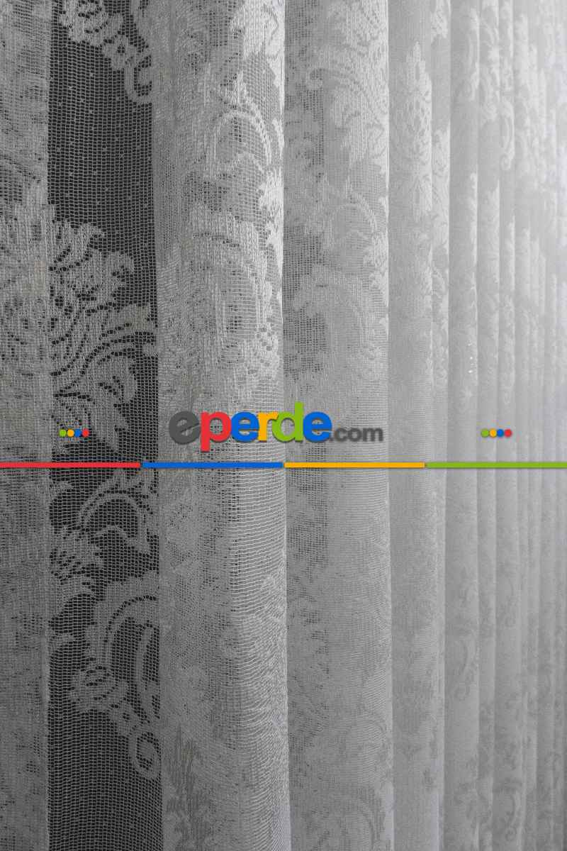 Damaks Desenli Fransız Danteli Örme Tül Damaks Desen