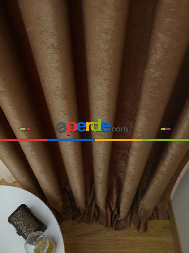 Soft Kakao Rengi Fon Perde Geniş En (285)- Kakao