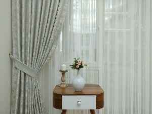 Patine Desenli Taş Rengi - Katyonik Jakar Fon Perde- Taş Rengi