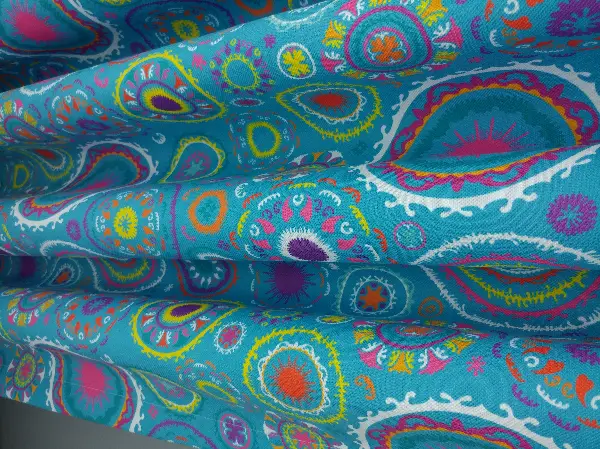 Mutfak Fon Perde Baskılı K621 E- Mavi