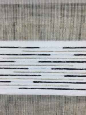 Mutfak - Siyah Krem Simli Lüx Zebra Perde- Siyah-Krem-Gümüş Simli