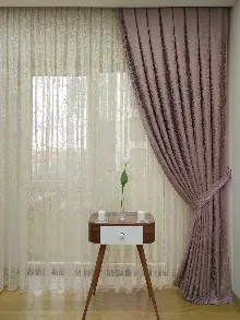 Koyu Pudra Rengi Duz Jakar Fon Perde (150)- Gül Pembe