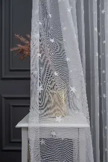 Yıldız Desen Çocuk Ve Genç Odası Tül Perde