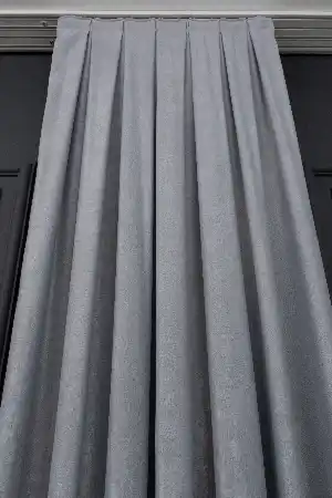 Gri Desenli Pano Fon Perde