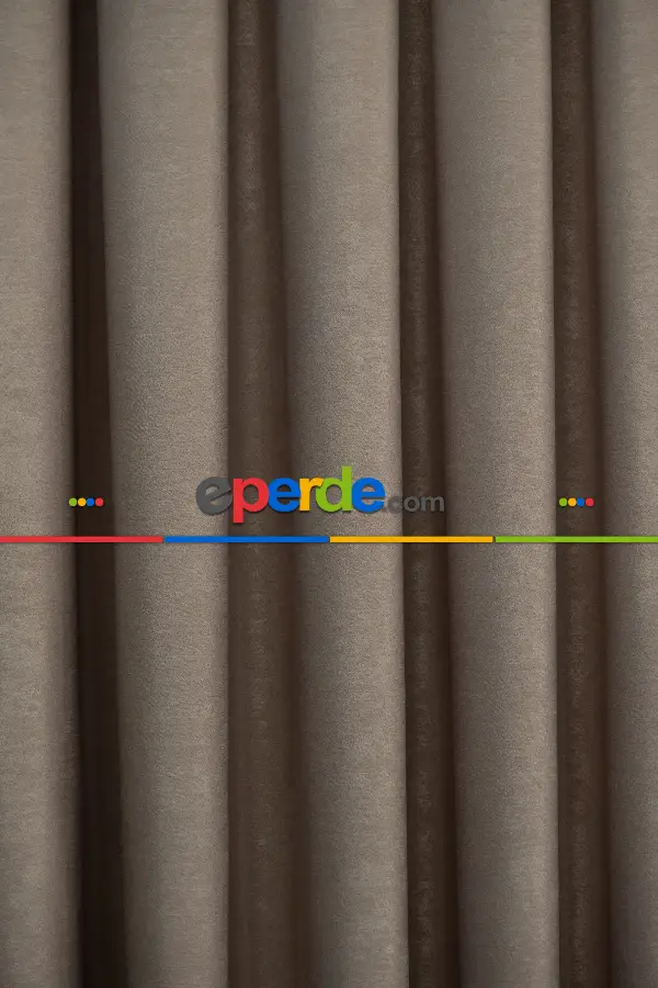 Salon - Soft Bej Fon Perde Dökümlü En - Bej