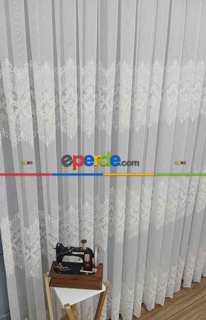 Yatak Odası Tül - Hürrem Model Tasarım Ara Nakışlı Salon Tül Perdesi