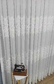 Hürrem Model Tasarım Ara Nakışlı Salon Tül Perdesi