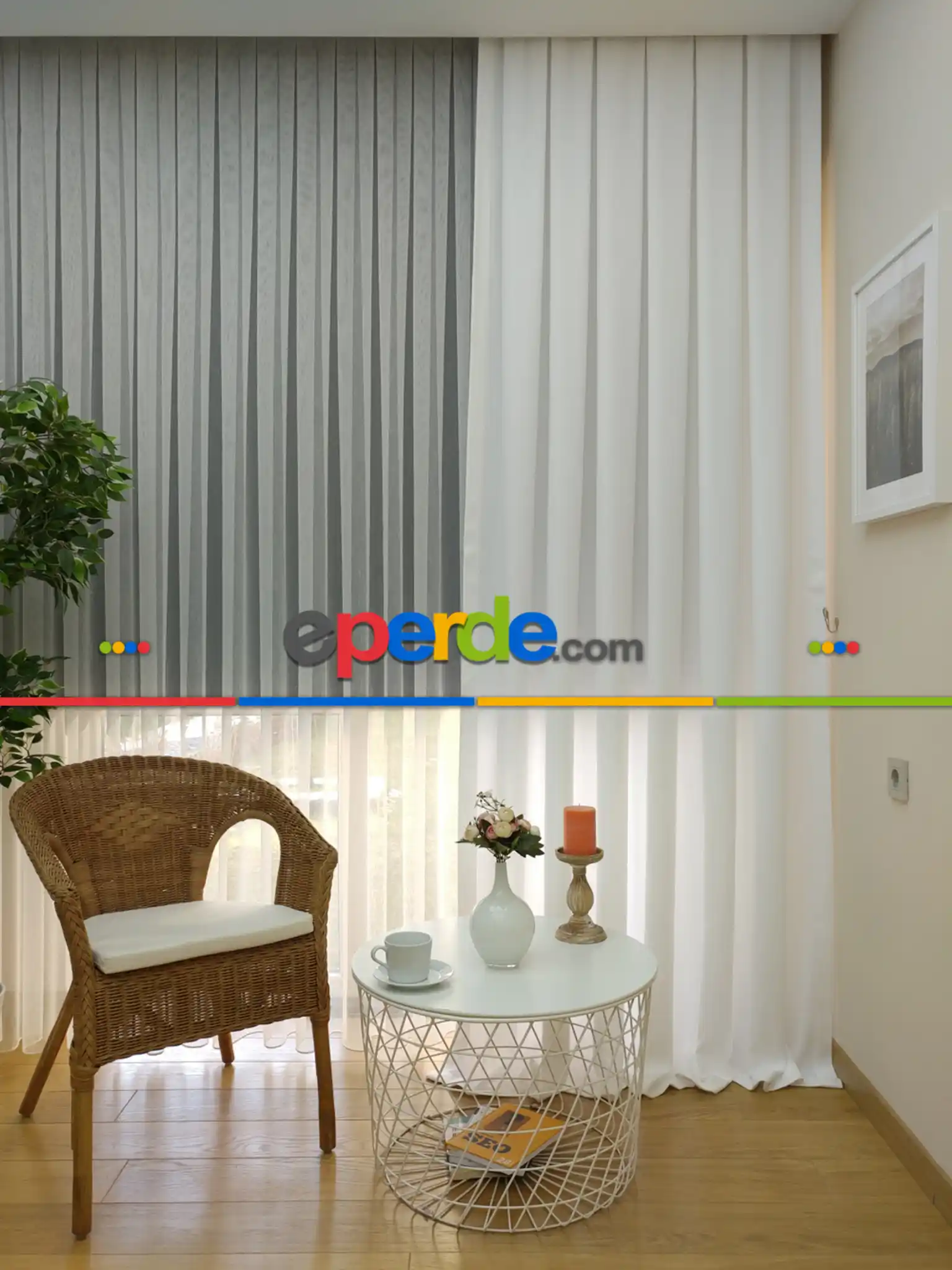 Soft Beyaz Fon Perde Geniş En (285)- Beyaz