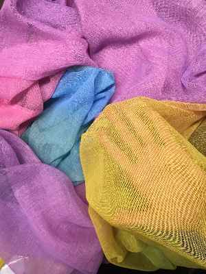 Rainbow Gökkuşağı Desen Geçişli Keten Görünümlü Baskılı Tül Perde