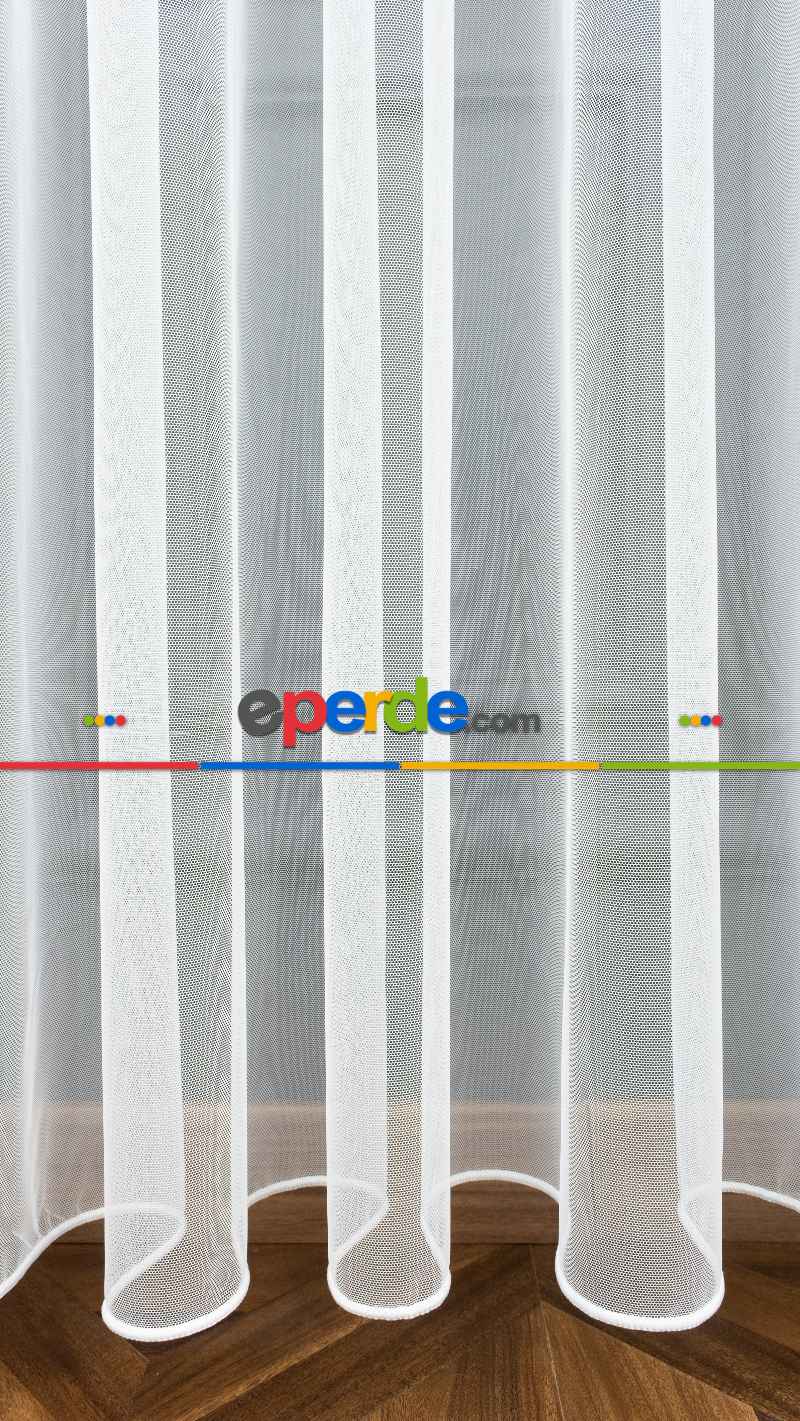 Çocuk Odası - Grek Tül Düz Zemin Dökümlü Ekru Tül- Ekru