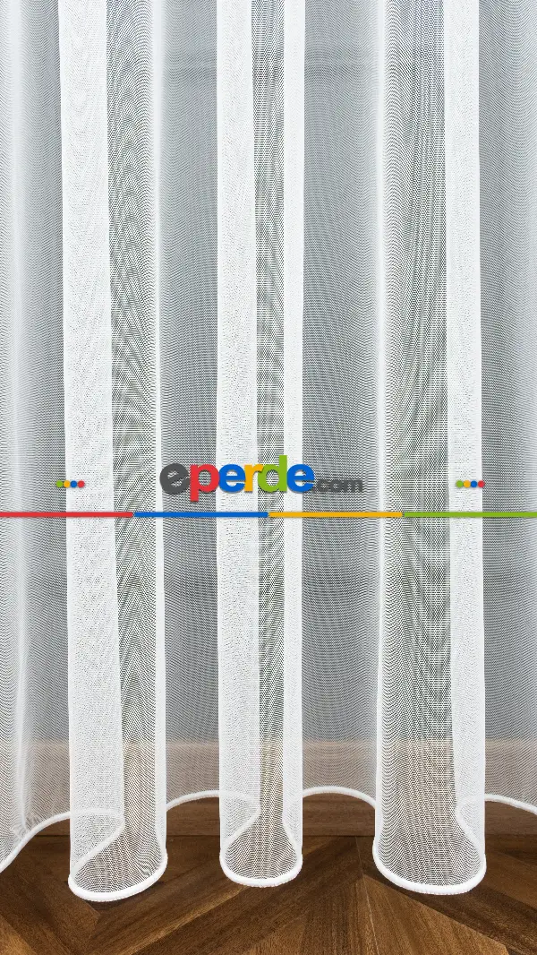 Çocuk Odası - Grek Tül Düz Zemin Dökümlü Ekru Tül- Ekru