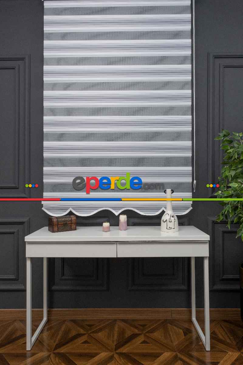 Zebra Perde Degrade Renk Geçişli Pileli Zebra Perde Gri Füme Antirasit