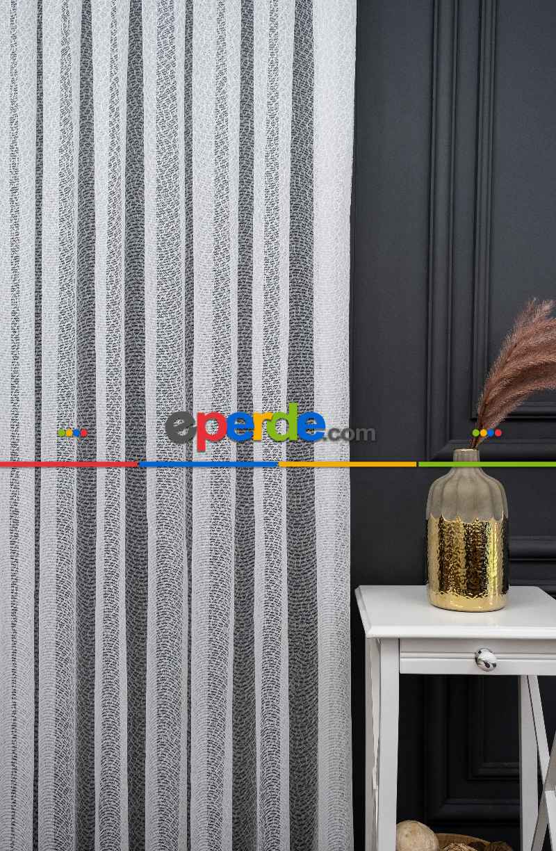 Yatak Odası - Spor Desen Fransız Dantel Tül Perde 