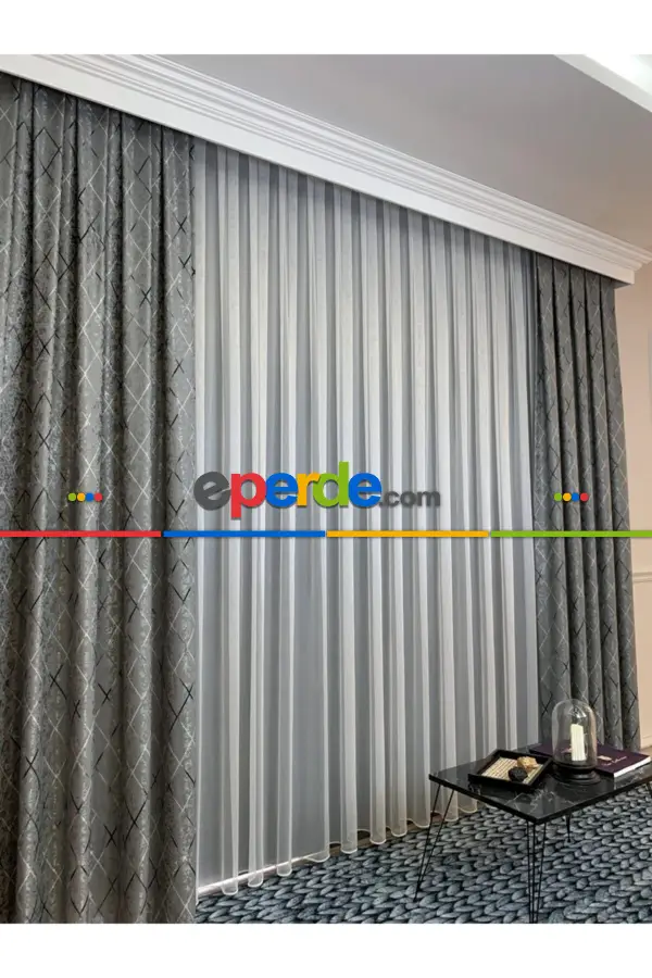 Yatak Odası - Brillant Fon Perde Livalorent Yeni Model Renk Tasarım Kanat Perde Yan Perde