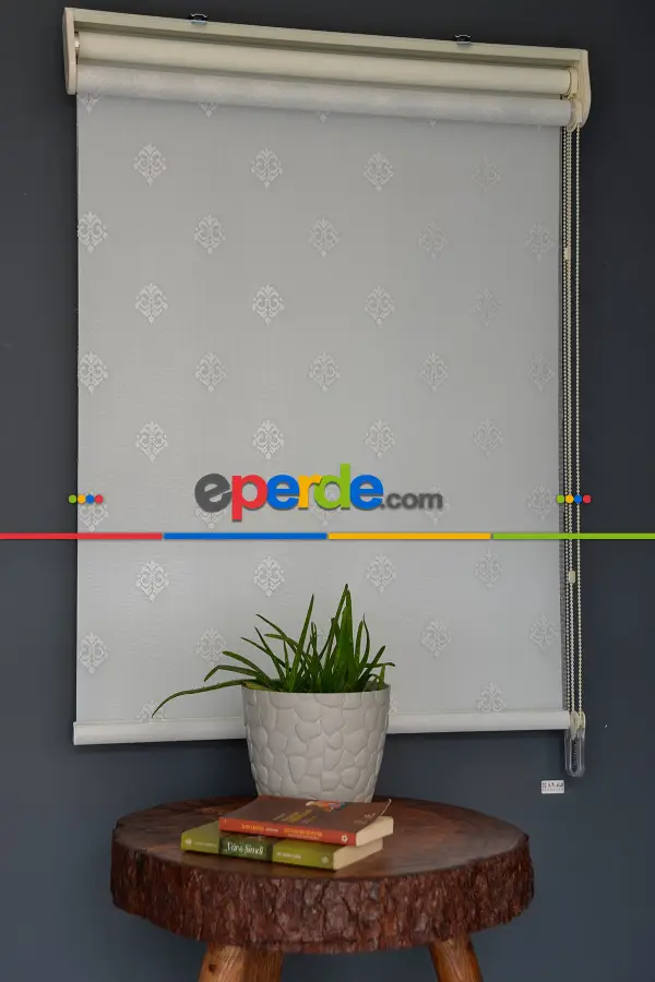 Halim Perdesan Dacuz-95 Beyaz Renk Etekli Veya Eteksiz Çift Mekanizmalı Tül Stor Perde