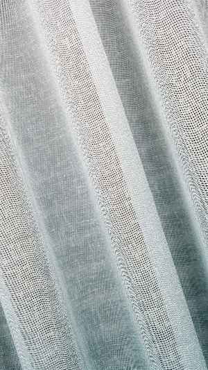 Keten Ekru Yeşil Degrade Geçişli Tül Perde, Ağır Gramajlı Premium Seri, Eteği Kurşunlu