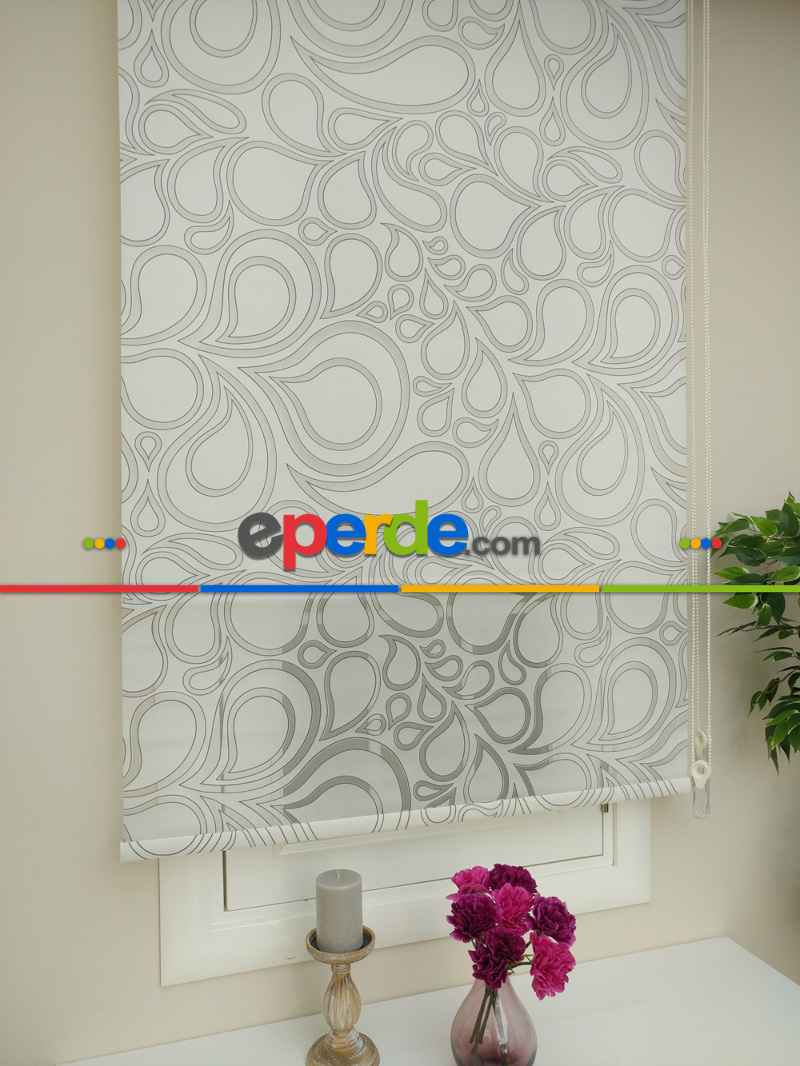 Mutfak Tül Stor Perde - Çiftli Sistem- Beyaz