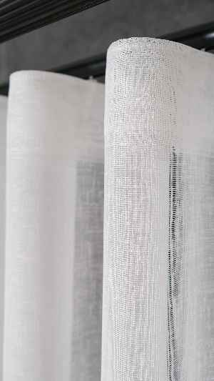 Keten Ekru Pembe Degrade Geçişli Tül Perde, Ağır Gramajlı Premium Seri, Eteği Kurşunlu