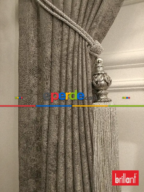 Brillant Jakar Fon Açık Vizon Renk Düz Fon Perde - Sütlü Kahve