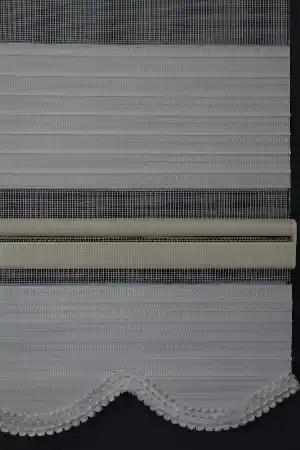 Halim Perdesan Gp-01 Beyaz Renk Etekli Veya Eteksiz Geniş Pliseli Zebra Stor Perde