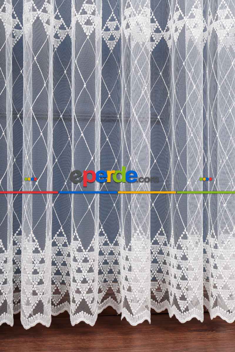 Salon Tül Modelleri - Brode İşlemeli Tül Perde Özel Seri 1117