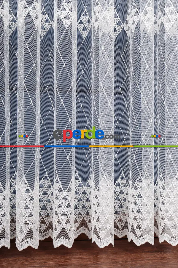 Salon Tül Modelleri - Brode İşlemeli Tül Perde Özel Seri 1117