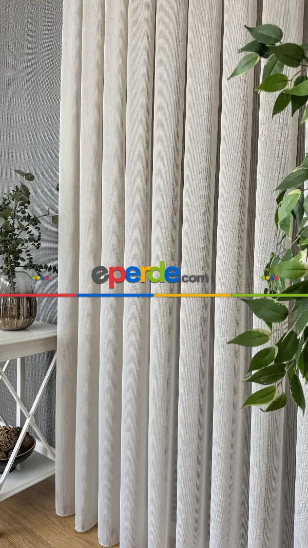 Mutfak Tül Krem Keten Düz Tül Perde - Ağır Gramajlı Premium