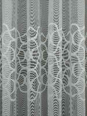 mutfak - Sıralı Desenli Dantel Örme Tül Perde - Ekru Renk- Ekru