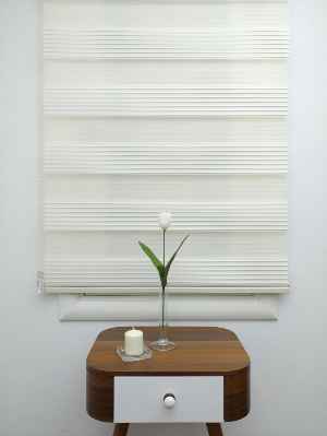 Krem Mutfak Perdesi Mekanizmalı Zebra Perde Plise- Krem