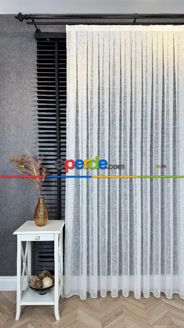 Yatak Odası - Natural Keten Tül Birinci Kalite İplikten Özel Üretilmiştir