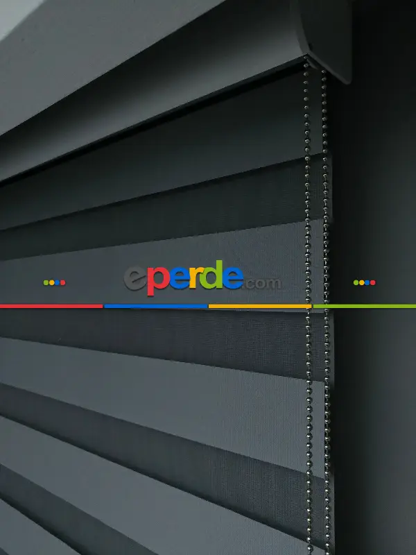 Antrasit Zebra Perde - Düz Zebra Perde